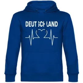 multifanshop Hoodie Deutschland - Herzschlag Blau L