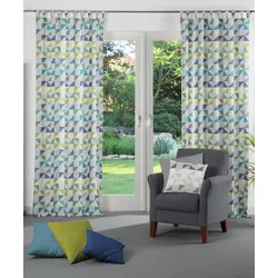 Vorhang WIRTH "Berlare", blau, B:132cm H:315cm, Baumwolle, Polyester, Gardinen, nach Maß