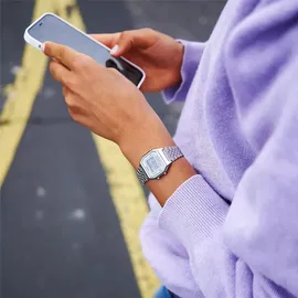 Casio Uhr Retro Damenuhr LA680WEA-7EF Alarm Digital Armbanduhr - Silber