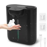 CIOXSOIO Seifenspender, automatisch, Wand ohne Bohren, wasserdichter elektrischer Infrarot-Seifenspender schwarz