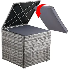 CASARIA Auflagenbox Kissenbox 318 L Garten Aufbewahrungsbox Polyrattan 318L Grau