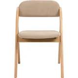 Klappstuhl 79x54x60cm Gepolstert Faltbar Stapelbar Khaki Esszimmerstuhl Küche