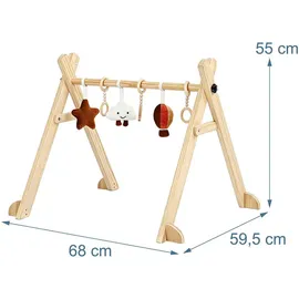 Relaxdays Spielbogen Holz Weiß,Braun,Hellbraun