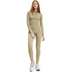 Sixth June Figurbetonter Jumpsuit mit Rippenmuster, Khaki - M