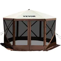 VEVOR Pavillon-Zelt, 3,6 x 3,6 m, 6-seitiges Pop-up-Camping-Überdachungszelt mit Netzfenstern, tragbarer Tragetasche, Erdnägeln, großen Schattenzelten für Camping im Freien, Rasen und Hinterhof