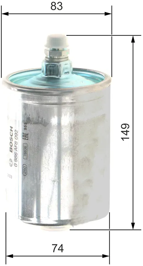 BOSCH Kraftstofffilter 0986af8092 Leitungsfilter 149mm für FERRARI GMC RENAULT Mercedes Porsche ROLLS-ROYCE PUCH