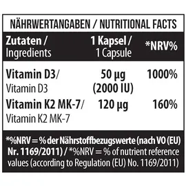 MST Nutrition Vitamin D3 + K2 MK7 Kapseln 120 St.