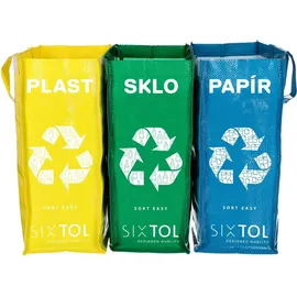 Sixtol Taschen für Mülltrennung SORT EASY 3 SLIM, 18x30x40 cm, 3 x 22 l, 3 Stk