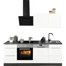 kochstation Küchenzeile 220 cm Weiß