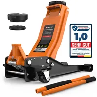 Gentor Wagenheber hydraulisch 3T flach Rangierwagenheber Autoheber 75-505mm (Orange)