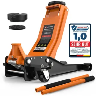 GENTOR Wagenheber hydraulisch 3T flach Rangierwagenheber Autoheber 75-505mm Orange