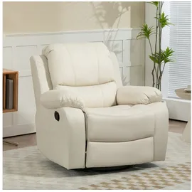 Homcom Relaxsessel Fernsehsessel mit Liegefunktion 100 x 98 x 93 cm Cremeweiß