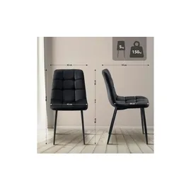 CLP 4er Set Esszimmerstühle Antibes schwarz