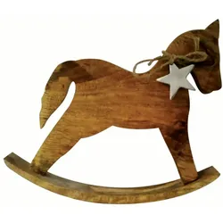 Tarrington House Schaukelpferd, Holz, 31 x 4 x 27 cm, mit Stern am Hals