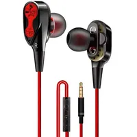 3.5mm In-Ear kopfhörer mit Kabel Kopfhörer Stereo in Ear kopfhörer Kabel Ohrhörer mit Mikrofon und Lautstärkeregler für iPhone,iPad,MP3,Huawei,Samsung, Leichte Ohrhörer mit 3.5mm Kopfhörern Rot