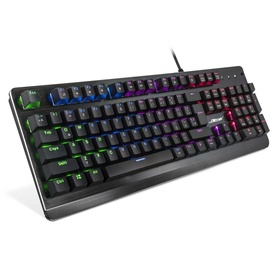 Inter-Tech Nitrox NK-2000ME mechanische Gaming Tastatur schwarz, LEDs RGB, Huano Switch Master BLUE, USB, DE/US (88884100)