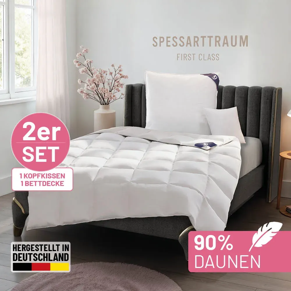 Daunenbettdecke + Federkissen SPESSARTTRAUM 