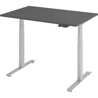 Bümö Schreibtisch graphit, silber Holzwerkstoff, Nachbildung, Rechteckig, 120x74x80 cm