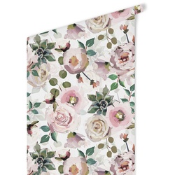 K&L Wall Art Vliestapete »Vintage Vliestapete«, Aquarell Rosen Pfingstrosen, mehrfarbig, matt - bunt