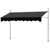 COSTWAY Klemmmarkise Gelenkarmmarkise 300cm breit, mit Handkurbel, Balkon schwarz 300 cm x 300 cm