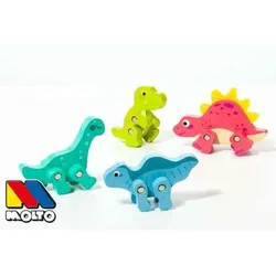 Moltó Dino – 4-teiliges Holzfiguren-Set für kleine Entdecker