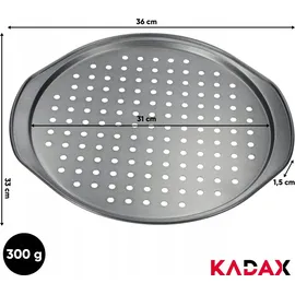 Kadax Pizzaform aus Antihaftschicht, Pizzablech mit komfortablen Griffen, Backblech