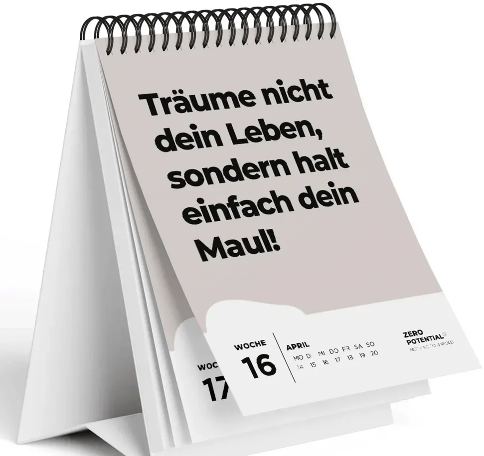 EXTREM Demotivierender Tischkalender 2025 – 52 Wochen