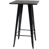 Mendler Stehtisch HWC-A73 inkl. Holz-Tischplatte, Bistrotisch Bartisch, Metall Industriedesign 107x60x60cm - schwarz