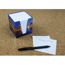 RNK RNK-Verlag Zettelbox Skyline weiß inkl. ca. 900 Notizzettel weiß, 1 St.