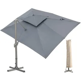 luxuskollektion Ampelschirm 300 x 400 cm Grau