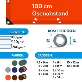 Floordirekt Abdeckplane 6 x 10 m Orange