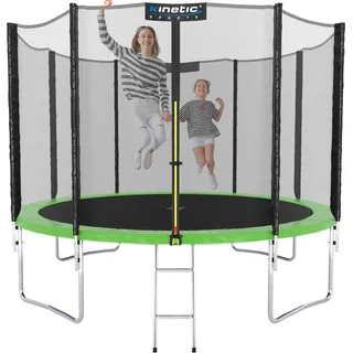 Kinetic Sports Trampolin Outdoor Salto 310 cm inkl. Sicherheitsnetz und Leiter Grün