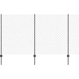 vidaXL Zaun mit Pfosten 1,4 x 25 m Grau/Stahl