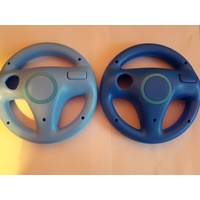 2x Nintendo Wii Lenkrad Hellblau und Blau Mario Kart Controller Zubehör Wheel