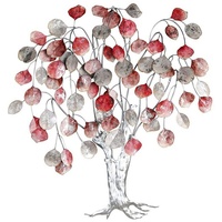 Gilde Wanddekoobjekt »Wandrelief Love Tree, rottöne/silber«, klassisch, Metall,