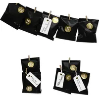 Frau Wundervoll Frau WUNDERVoll® DIY Adventskalender zum Befüllen Bescherung, schwarze Papiertüten 13x16,5cm, Ziffern gold metallic/Weihnachten Aufkleber Advent...
