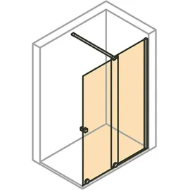 Hüppe Xtensa pure Walk-In Gleittür mit festem Segment, Breite:140cm, Anschlag rechts - Black Edition
