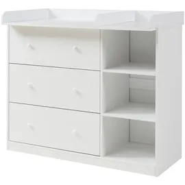 [en.casa] en.casa Wickelkommode, »Beldinupp« mit abnehmbarer Wickelauflage 93x110x55 cm Weiß weiß