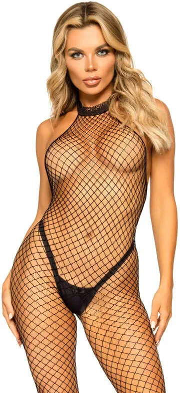 LEG AVENUE  Le Frivole Bodystocking Racer-Hals One Size - Schwarz / ONE SIZE