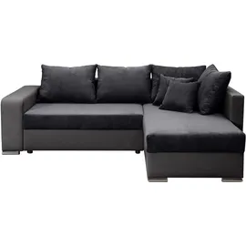 Collection AB Ecksofa »John L-Form« Regalarmlehne,Bettfunktion,Bettkasten,Ottomane beiseitig montierbar grau