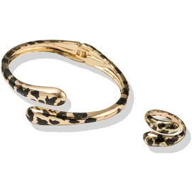 FIRETTI Schmuckset FIRETTI "Multipack Schmuck Geschenk Kupfer Ring Armreif Animalprint", gold (gelbgoldfarben, schwarz), Schmuck_Sets, Damen, Kupfer, glänzend, Schmuckset, Made in Germany