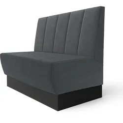 Meyer S | Gastrobank | B:H 100 x 100 cm | Grau | Gestreift Doppelnaht | Samt