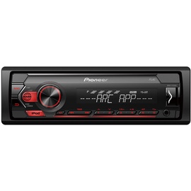 Pioneer MVH-S120UI Autoradio mit RDS, rot, halbe Einbautiefe, USB für MP3, WMA, WAV, FLAC, AUX-Eingang, Android-Unterstützung, iPhone-Steuerung, ARC App kompatibel