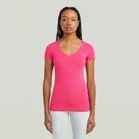 G-Star Base Kurzarm-t-shirt Mit V-ausschnitt - Pink Peacock -