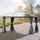 Outsunny Pavillon 4x3m Gartenpavillon Gazebo Partyzelt mit Seitenteilen, Netzseiten, PC Dach aus Aluminium in Dunkelgrau Aosom.de