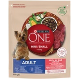 Purina ONE Mini/Small Adult reich an Rind mit Reis 5 x 800 g