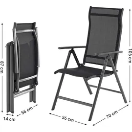 Songmics Gartenstuhl 56 x 56 x 106 cm schwarz 2 St.