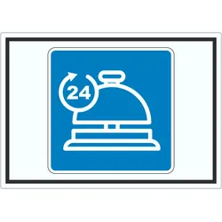 24H Service Aufkleber mit Symbol A3 (297x420mm)