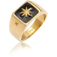 KUZZOI Ring Herren Siegelring Emaille Stern Basic 925 Silber