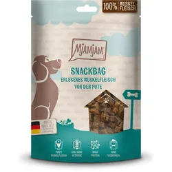 MJAMJAM Snackbag 100 Gramm Hundesnacks erlesenes Muskelfleisch von der Pute 8x100 Gramm